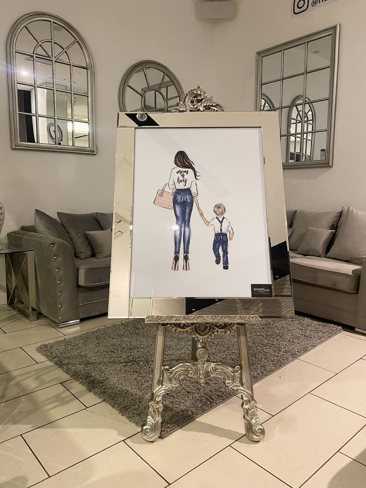 [EKM-AUTOGENERATED]Mother & Boy Wall Art Mirror Frame 90Cm X 70Cm