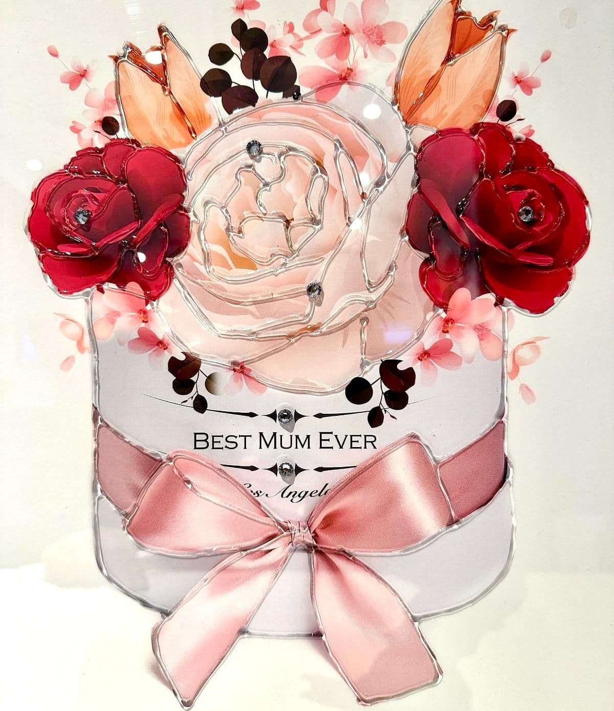 Mothers Day Red Rose Wall Art  Silver Frame | Home Luxe Interior