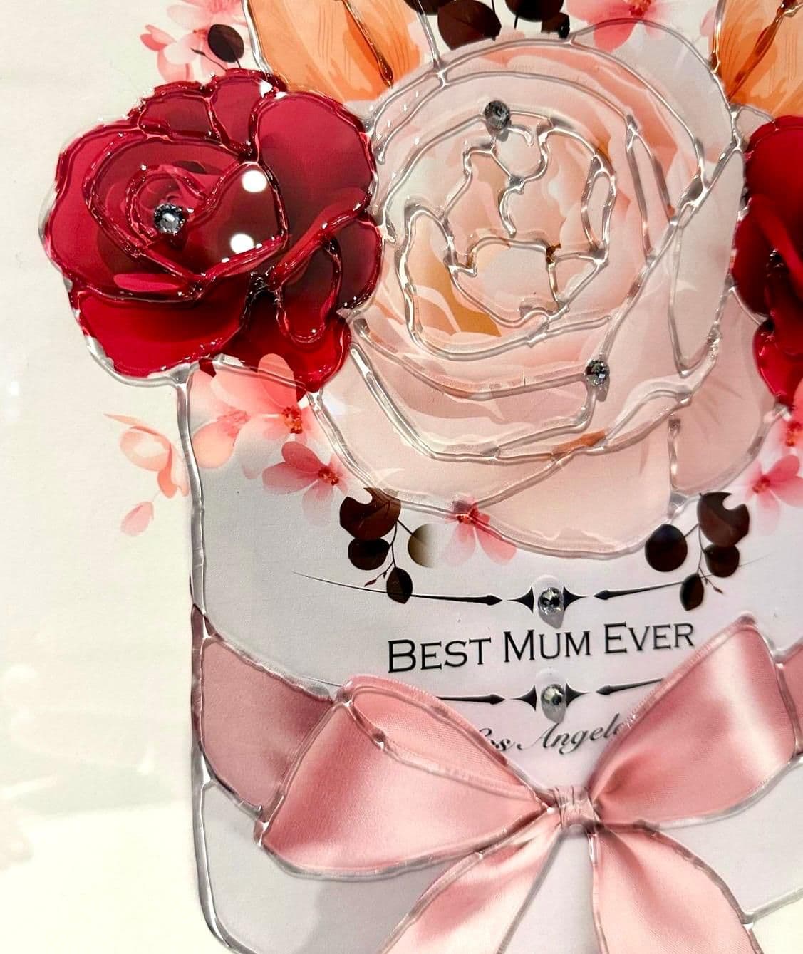Mothers Day Red Rose Wall Art  Silver Frame | Home Luxe Interior