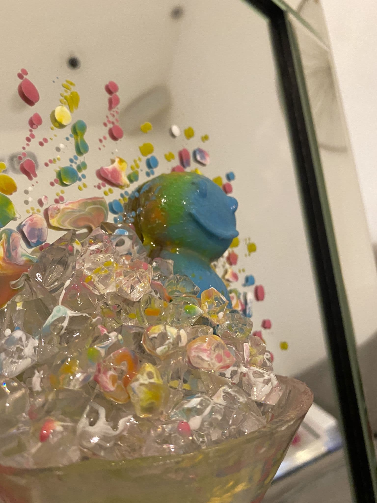 Multicolor Cocktail Glass With Jellybaby Mirror Wall Art Frame
