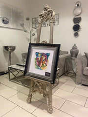 [EKM-AUTOGENERATED]Multicolor Tiger Stripe Wall Art Black Step Frame