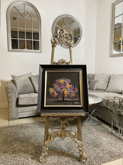 [EKM-AUTOGENERATED]Multicolour Blossom Tree Wall Art Alpha Black Frame 55Cm X 55Cm