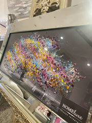 Multicolour Blossom Tree Wall Art Mirror Frame