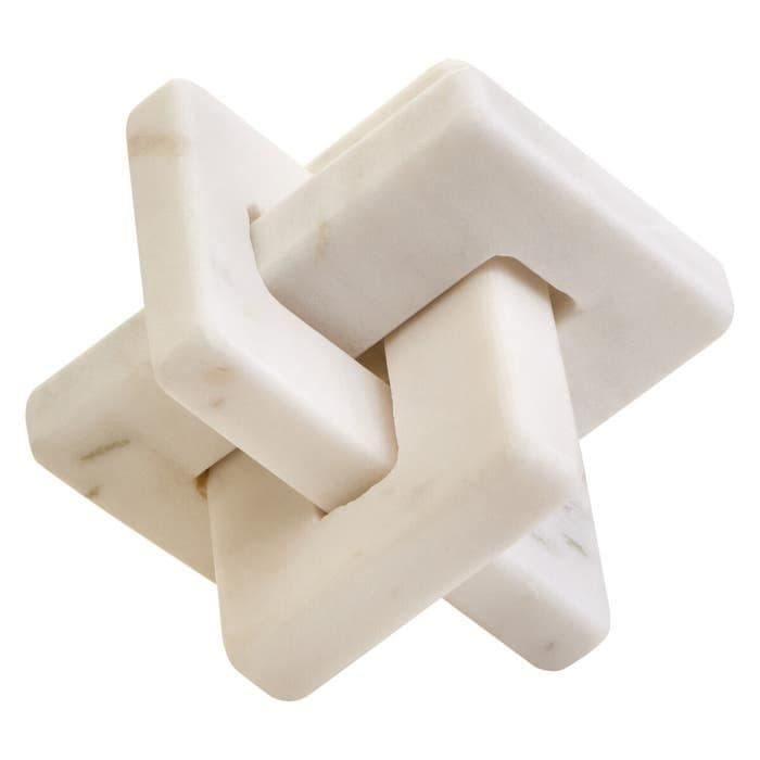 [EKM-AUTOGENERATED]Nason White Marble Knot Sculpture - Home Luxe Interior