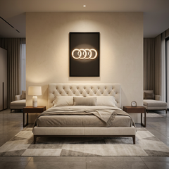 Audi Neon LED Wall Art 40x60cm USB Powered Modern Home Decor Sign UK