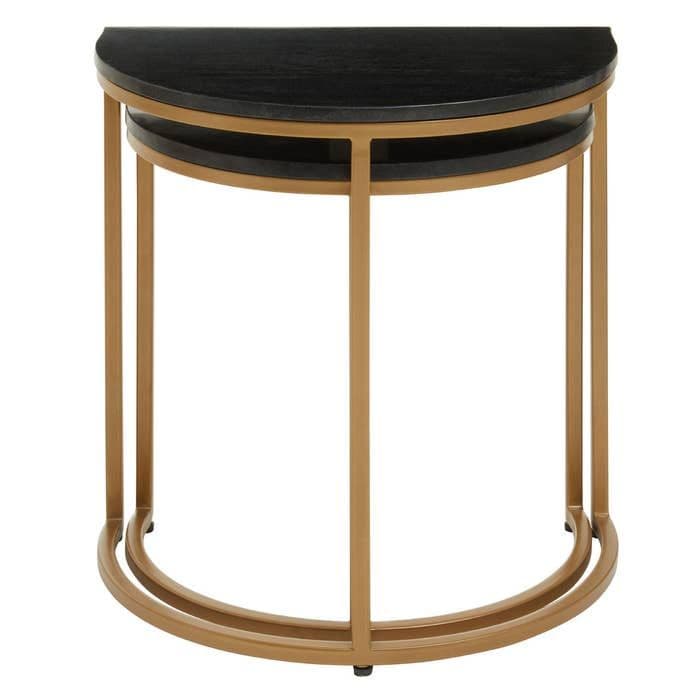 Nest of Two Varana Black Marble Top Tables - Home Luxe Interior