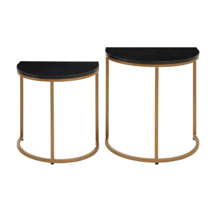 Nest of Two Varana Black Marble Top Tables - Home Luxe Interior