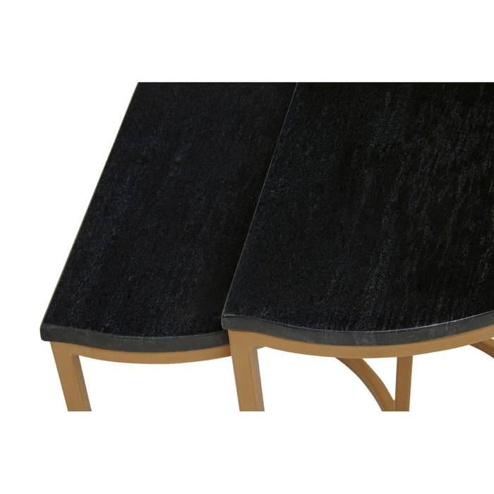 Nest of Two Varana Black Marble Top Tables - Home Luxe Interior