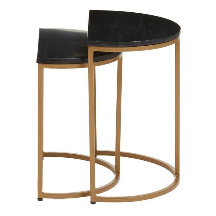Nest of Two Varana Black Marble Top Tables - Home Luxe Interior
