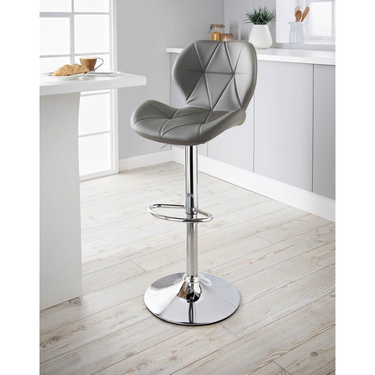 [EKM-AUTOGENERATED]Norsk Bar Stool Faux Leather - Grey