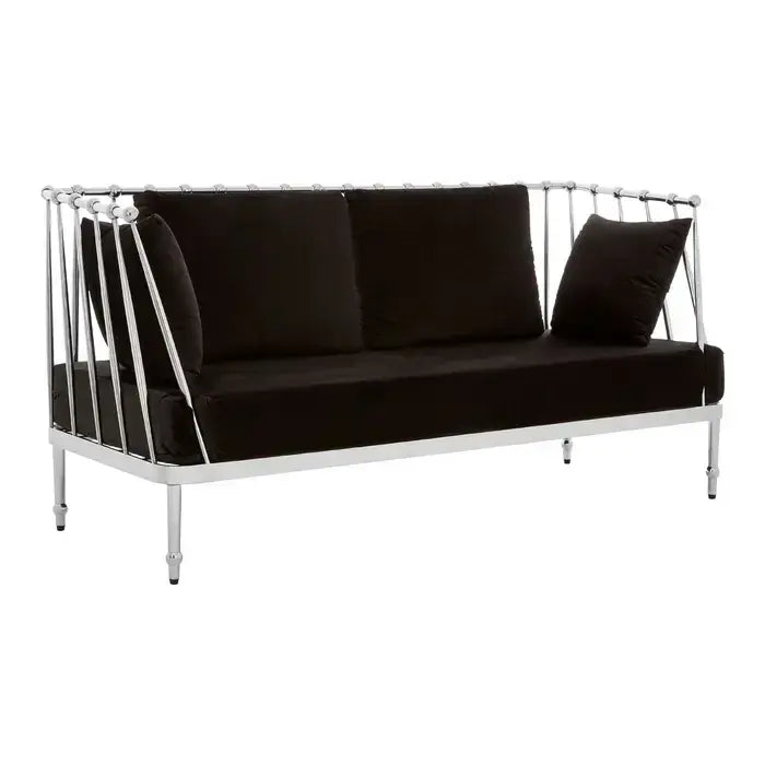 [EKM-AUTOGENERATED]Novo 2 Seater Silver Finish Tapered Arms Sofa