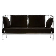 Novo 2 Seater Silver Finish Tapered Arms Sofa