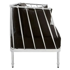 Novo 2 Seater Silver Finish Tapered Arms Sofa