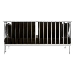 Novo 2 Seater Silver Finish Tapered Arms Sofa