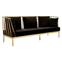[EKM-AUTOGENERATED]Novo 3 Seater Gold Finish Tapered Arms Sofa