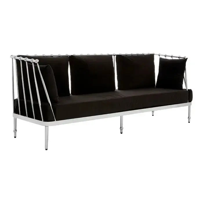 [EKM-AUTOGENERATED]Novo 3 Seater Silver Finish Tapered Arms Sofa