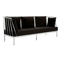 [EKM-AUTOGENERATED]Novo 3 Seater Silver Finish Tapered Arms Sofa