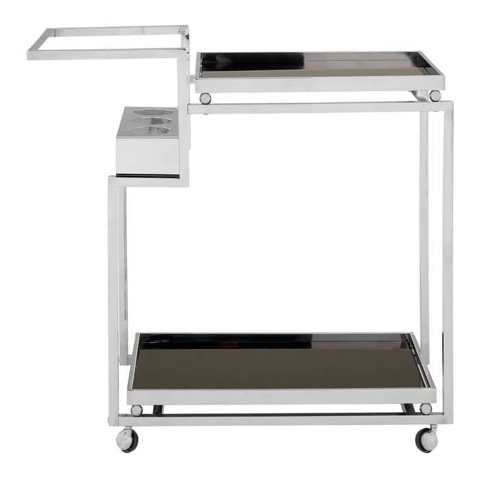 Novo 3 Tier Trolley with Silver Finish Frame  Home Luxe Interior