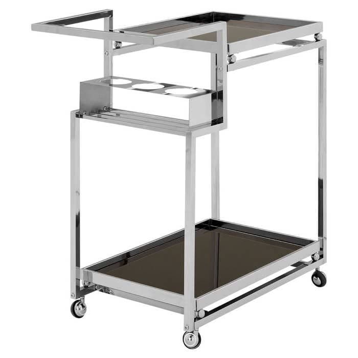 Novo 3 Tier Trolley with Silver Finish Frame  Home Luxe Interior