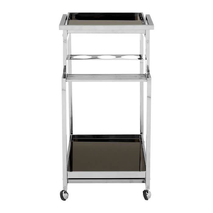 Novo 3 Tier Trolley with Silver Finish Frame  Home Luxe Interior