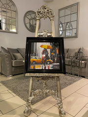 [EKM-AUTOGENERATED]Ny Lady Umbrella Wall Art Black Frame 55Cm X 55Cm