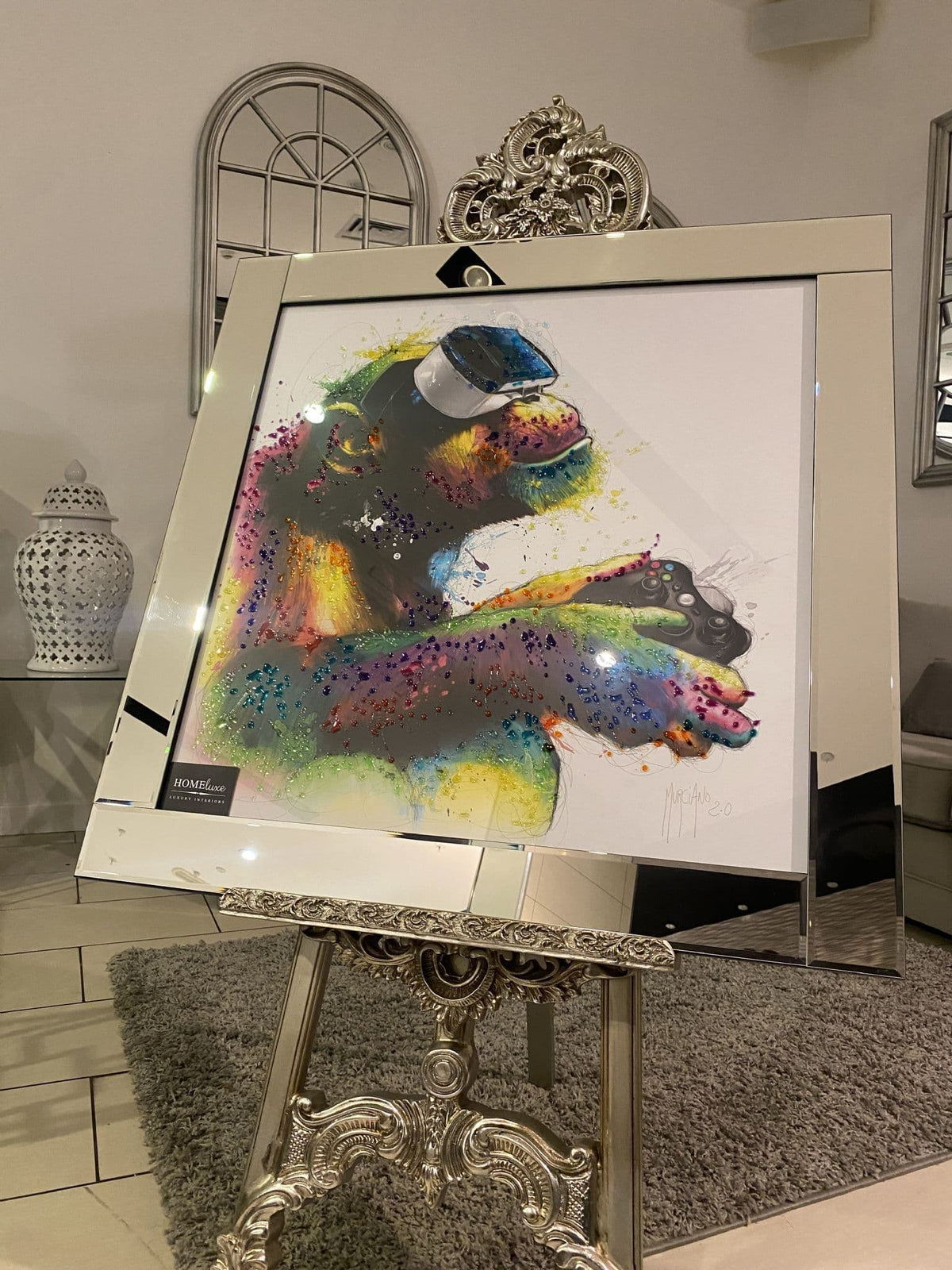 [EKM-AUTOGENERATED]Orangutan Digital View Multicolor Wall Art Mirror Frame 85Cm X 85Cm