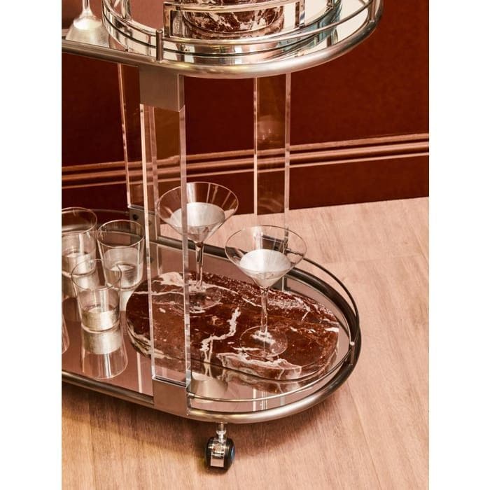 Oria Drinks Trolley in Metallic Frame  Home Luxe Interior