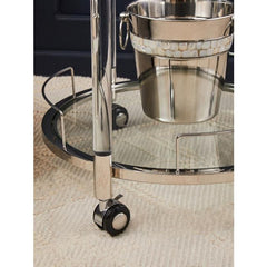 Oria Round Drinks Trolley With Acrylic Supports  Home Luxe Interior