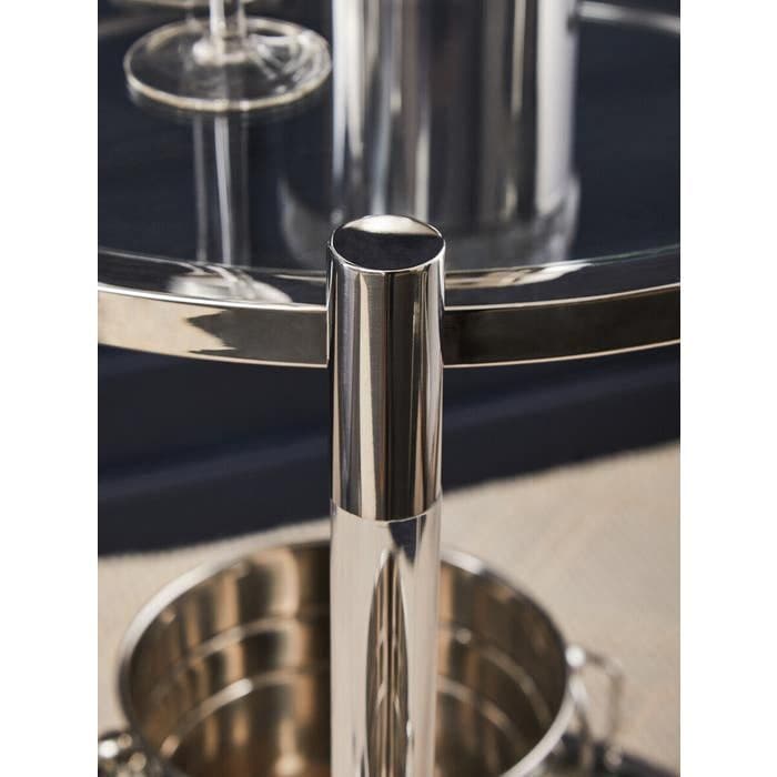 Oria Round Drinks Trolley With Acrylic Supports  Home Luxe Interior