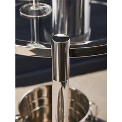 Oria Round Drinks Trolley With Acrylic Supports  Home Luxe Interior