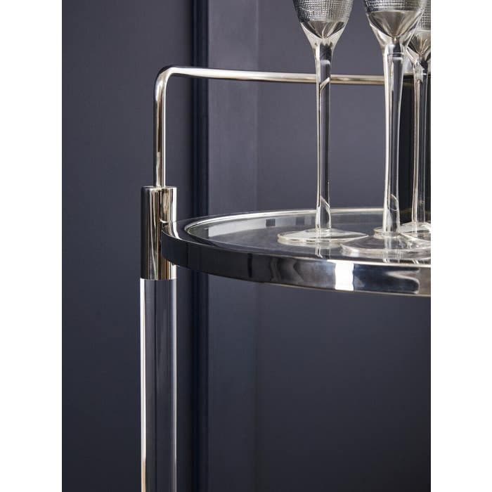 Oria Round Drinks Trolley With Acrylic Supports  Home Luxe Interior
