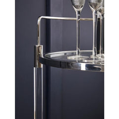 Oria Round Drinks Trolley With Acrylic Supports  Home Luxe Interior