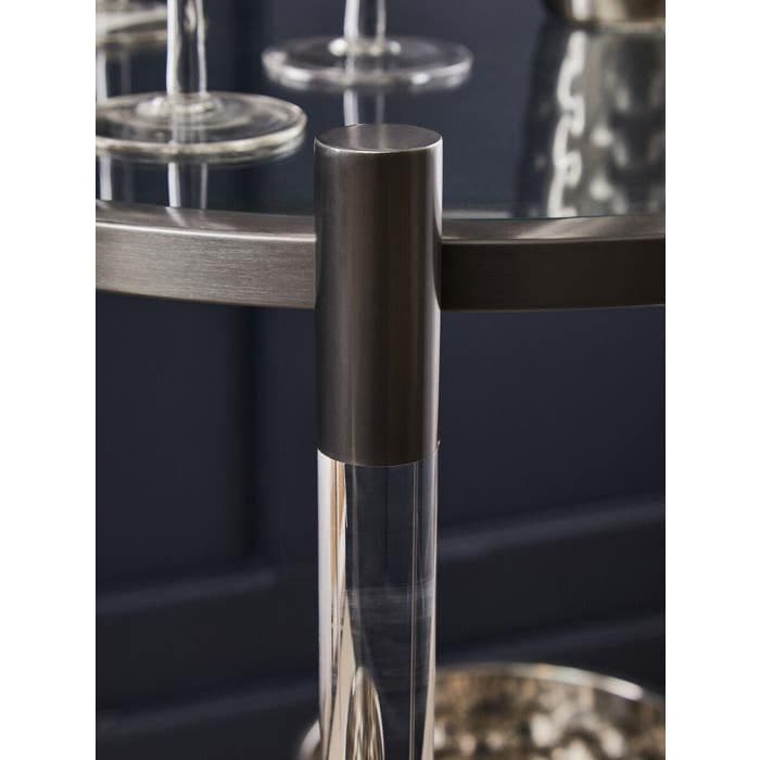 Oria Round Drinks Trolley With Acrylic Supports  Home Luxe Interior