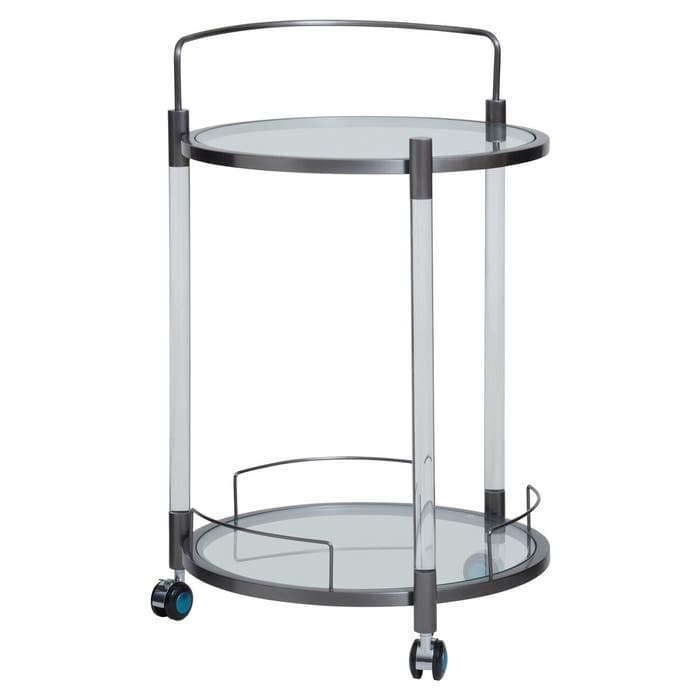 Oria Round Drinks Trolley With Acrylic Supports  Home Luxe Interior