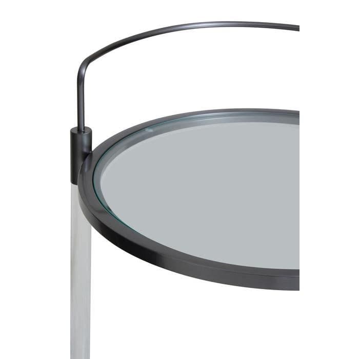 Oria Round Drinks Trolley With Acrylic Supports  Home Luxe Interior