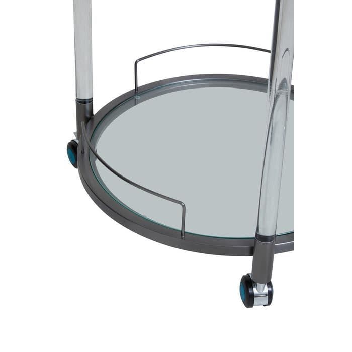 Oria Round Drinks Trolley With Acrylic Supports  Home Luxe Interior