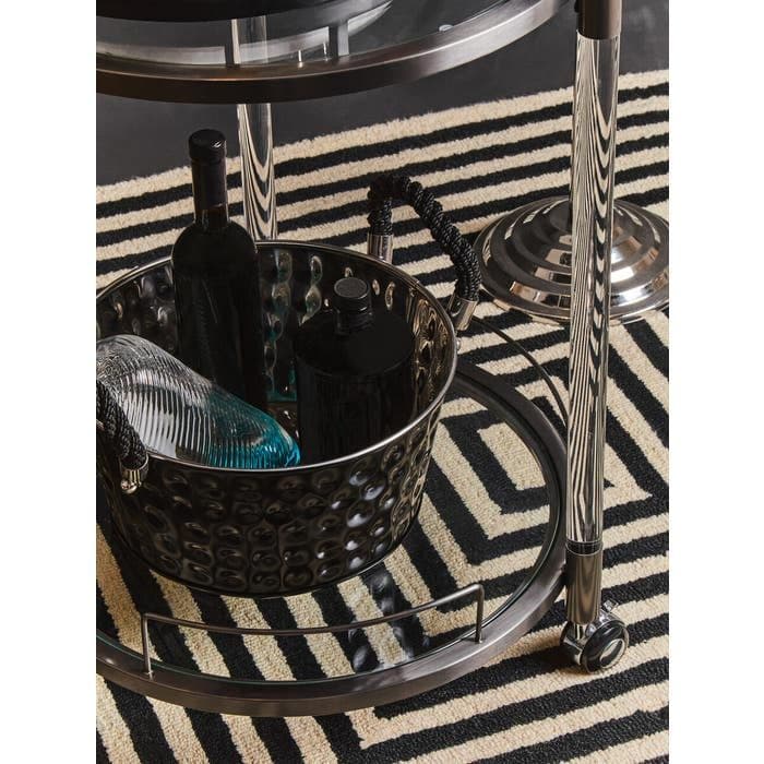 Oria Round Drinks Trolley With Acrylic Supports  Home Luxe Interior