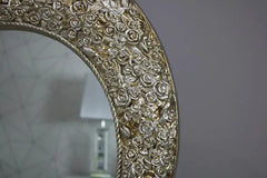 Ornate Champagne Heart Vintage Mirror