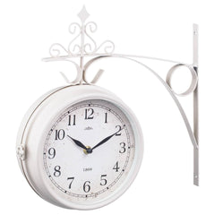 Outdoor Dual Sided Station Clock - Cream