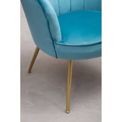 Ovala Aqua Velvet Scalloped Chair  Home Luxe Interior
