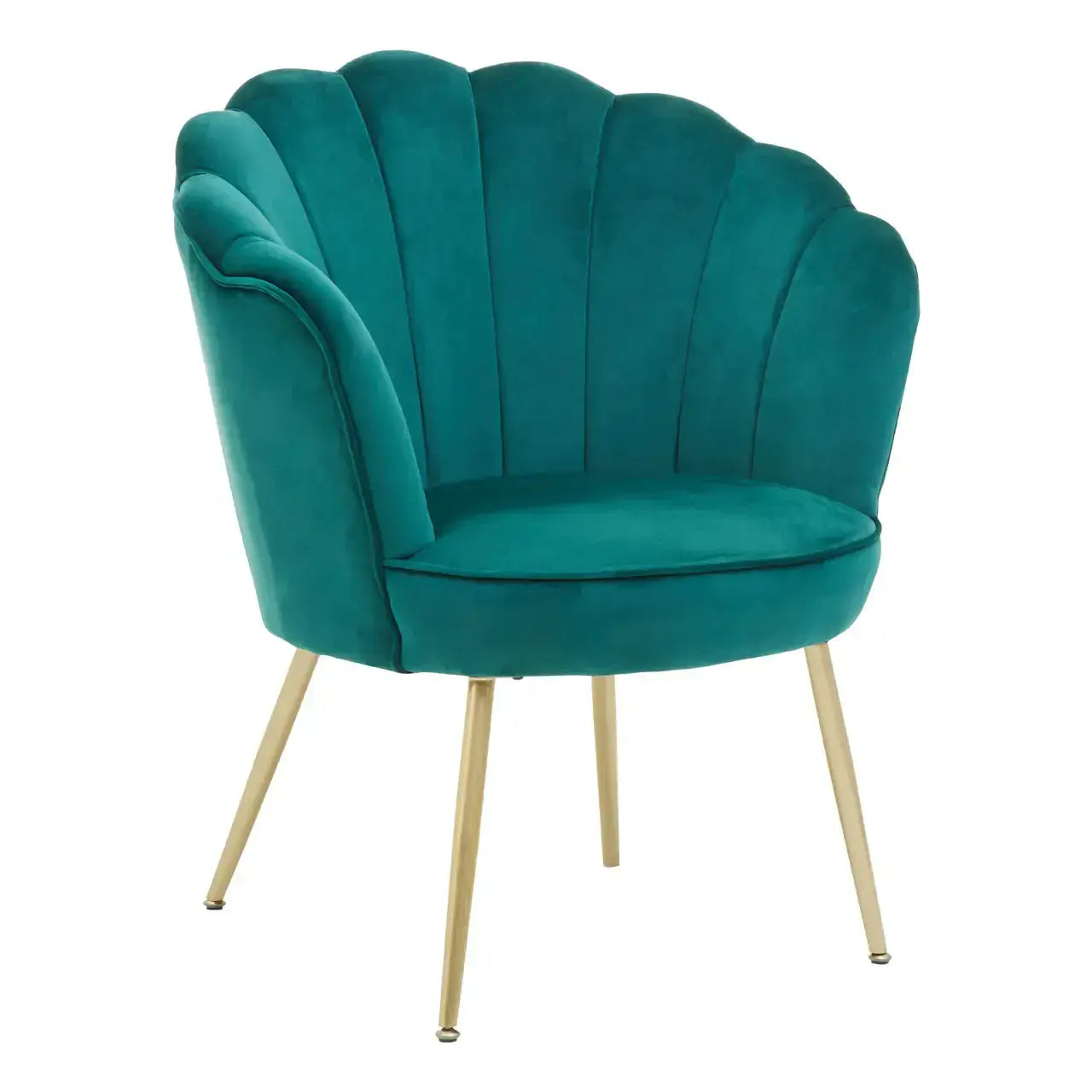 [EKM-AUTOGENERATED]Ovala Emerald Green Velvet Scalloped Chair