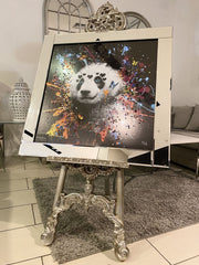 [EKM-AUTOGENERATED]Paintsplash Panda Wall Art Mirror Frame 85Cm X 85Cm