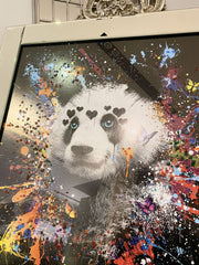 Paintsplash Panda Wall Art Mirror Frame 85Cm X 85Cm