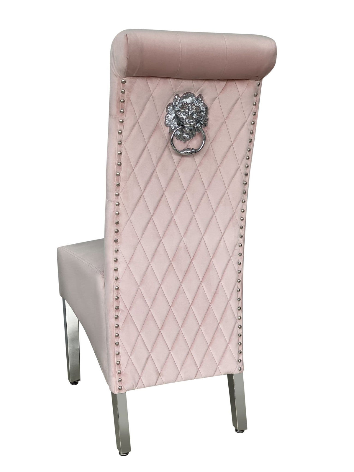 [EKM-AUTOGENERATED]Pair Of Sofia Dining Chair Lion Knocker Baby Pink