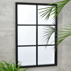 [EKM-AUTOGENERATED]Palm House Rectangular Pane Mirror  Home Luxe Interior