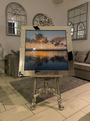 [EKM-AUTOGENERATED]Palm Trees Décor Sunset Mirror Frame 85Cm X 85Cm