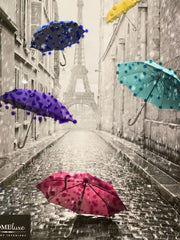 Paris Eiffel Tower Multi Umbrella Wall Art Mirror Frame