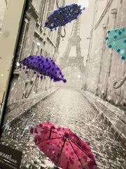 Paris Eiffel Tower Multi Umbrella Wall Art Mirror Frame