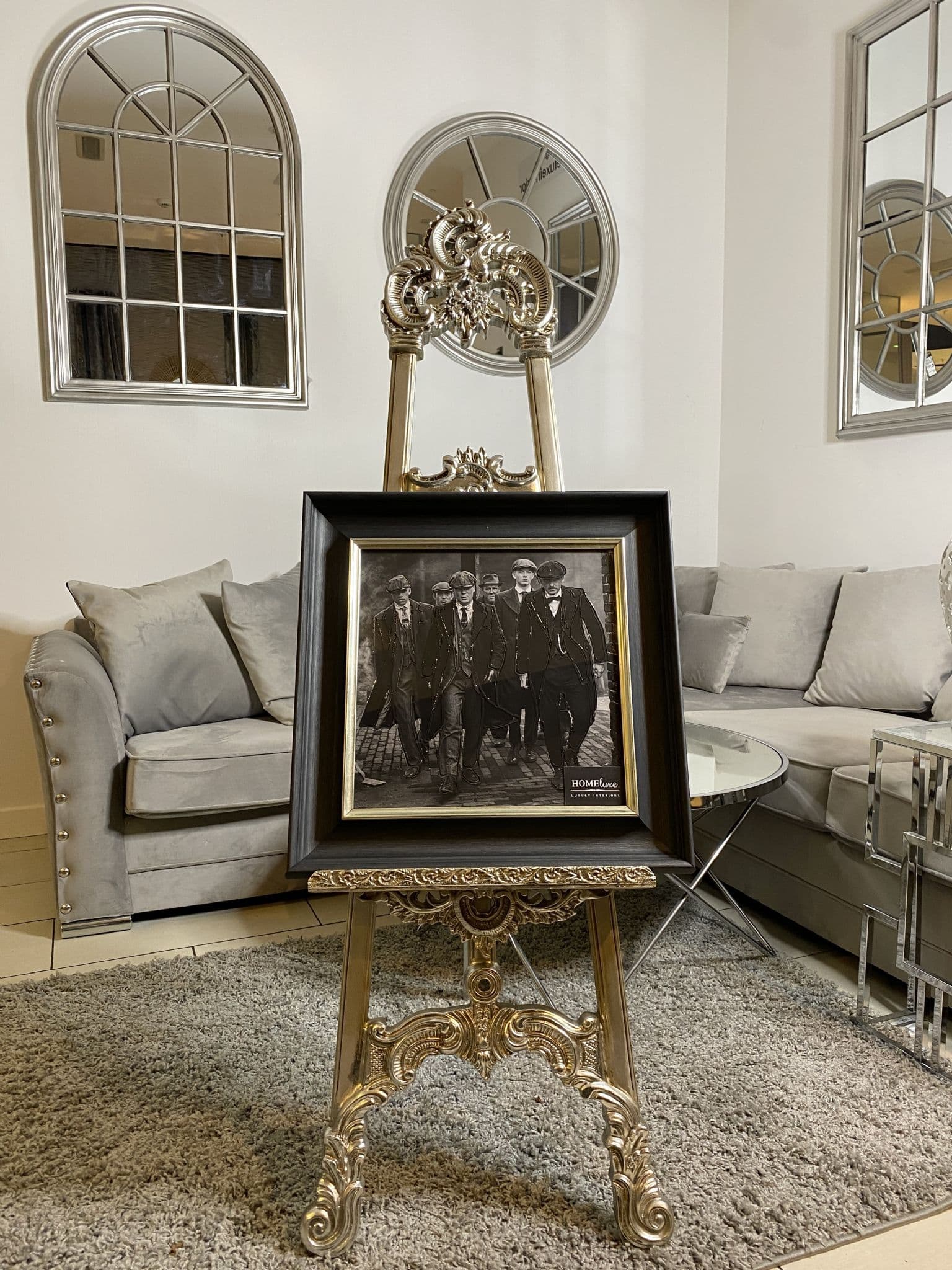 [EKM-AUTOGENERATED]Peaky Blinders Black & White Wall Art Alpha Black Frame 55Cm X 55Cm