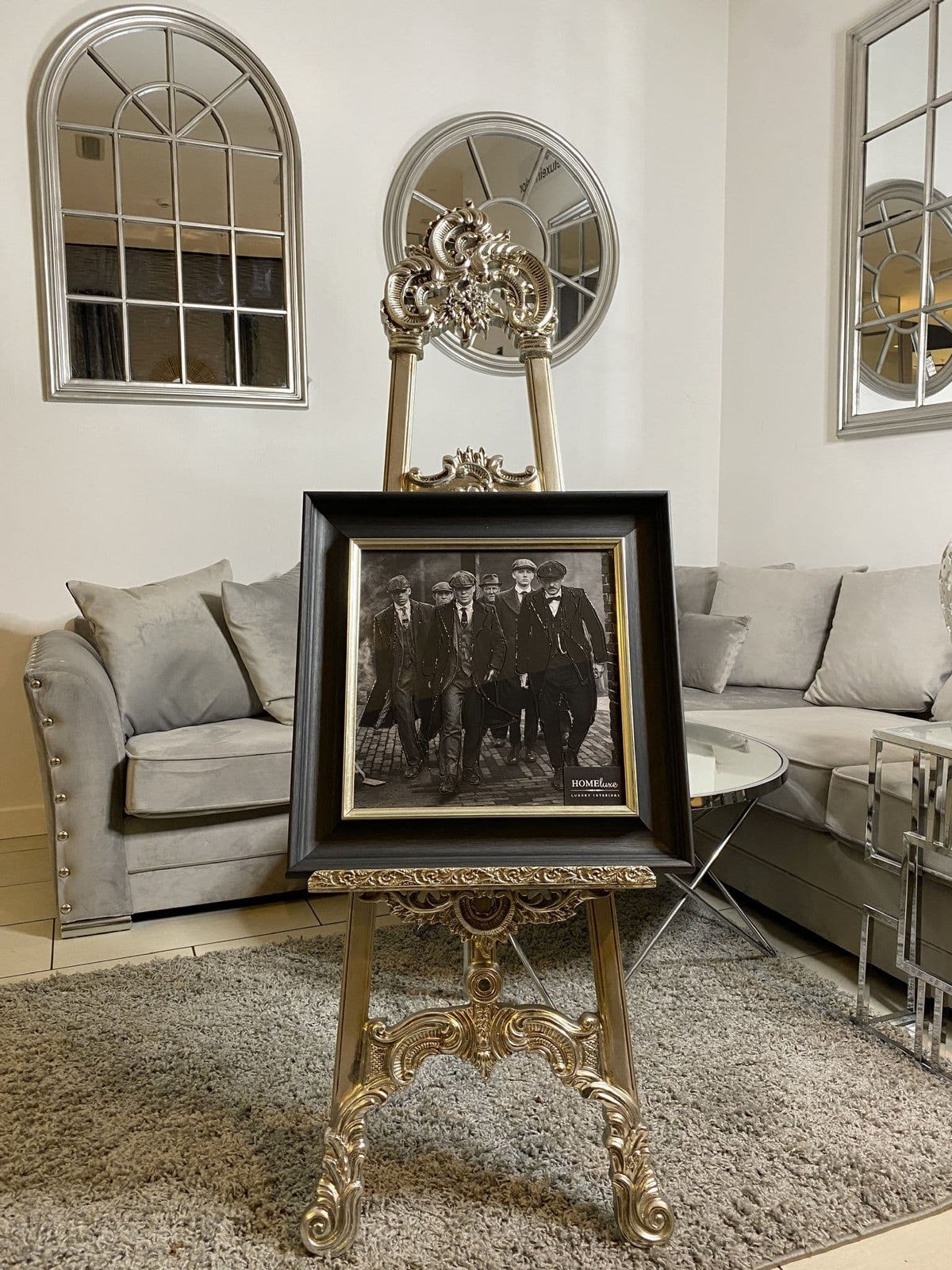 [EKM-AUTOGENERATED]Peaky Blinders Black & White Wall Art Alpha Black Frame 55Cm X 55Cm